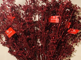 Red sparkly holiday decor - floral - craft - RETAILS $12.99 Each - $10 takes all six
