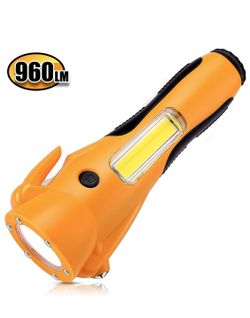 Emergency-LED-Tactical-Bright-Flashlight, SOS Strobe, Window Breaker, Seatbelt Cutter,Weatherproof Super Bright Flashlight For Car Camping Hiking Hun