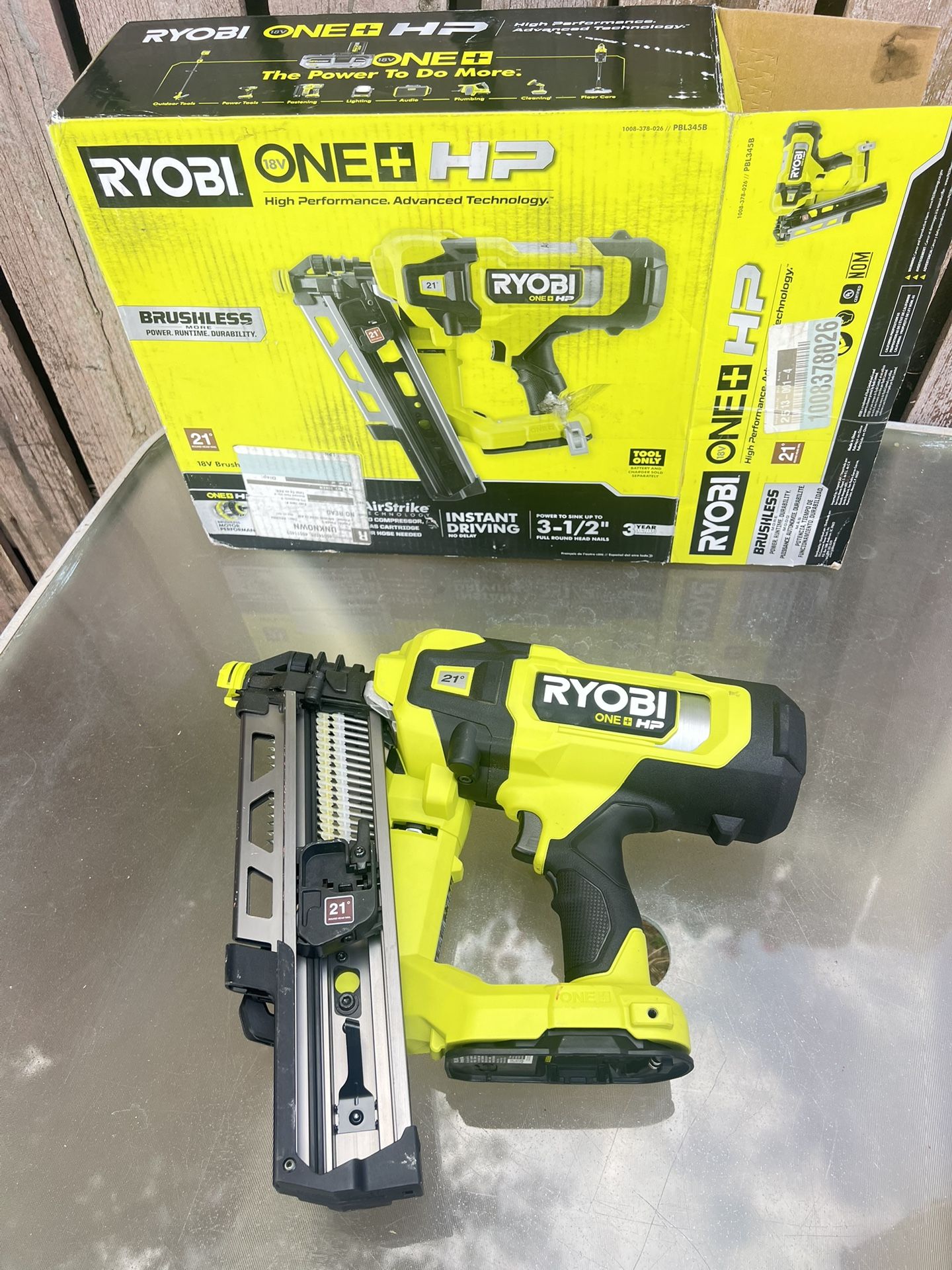 Ryobi 18v HP Brushless 21° Full Round Head Framing Nailer TOOL ONLY