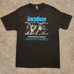 Incubus Jimmy Eat World 2017 North American Tour Band Shirt Size L Alstyle Black Short Sleeve Rock Concert