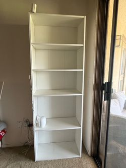 White 5 tier bookshelf