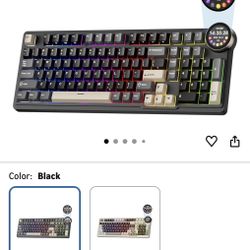 New-RK ROYAL KLUDGE N99 Wireless Mechanical Keyboard, Smart Display Screen & Knob, BT/2.4G/USB-C, 96% Hot Swappable Custom Keyboard, Pre-lubed Linear 