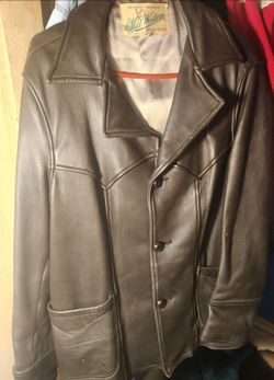 Mid Western Sport Togs Deerskin Leather Jacket Size 42- Brown