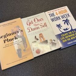 Business Book Bundle - The 4-Hr Work Week / Beginner’s Pluck / Get Over Your Damn Self 