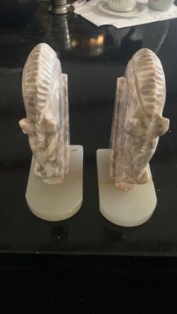 Mini horse marble, bookends, antique