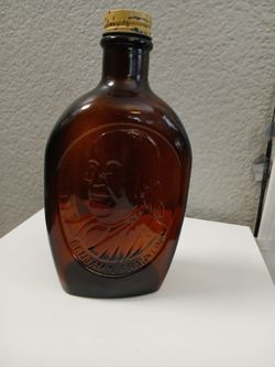 Vintage Log Cabin Benjamin Franklin Syrup bottle