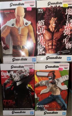 Grandista Anime Figures - Saitama, Hanma Yujiro, Okkotsu Yuta, Chainsaw Man New in Box