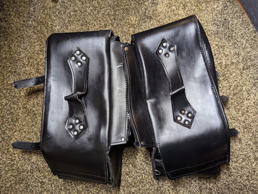 Leather Saddle Bags Motorcycle For Parts