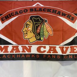 Chicago Blackhawks Man Cave Wall Flag (3’x5’)