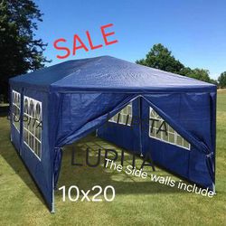 10'X 20' White Party Tent Gazebo Canopy  w/ 6 Removable Sidewalls