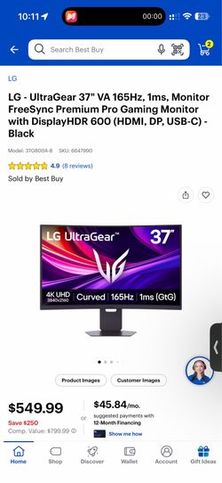 LG - UltraGear 37 Gaming Monitor