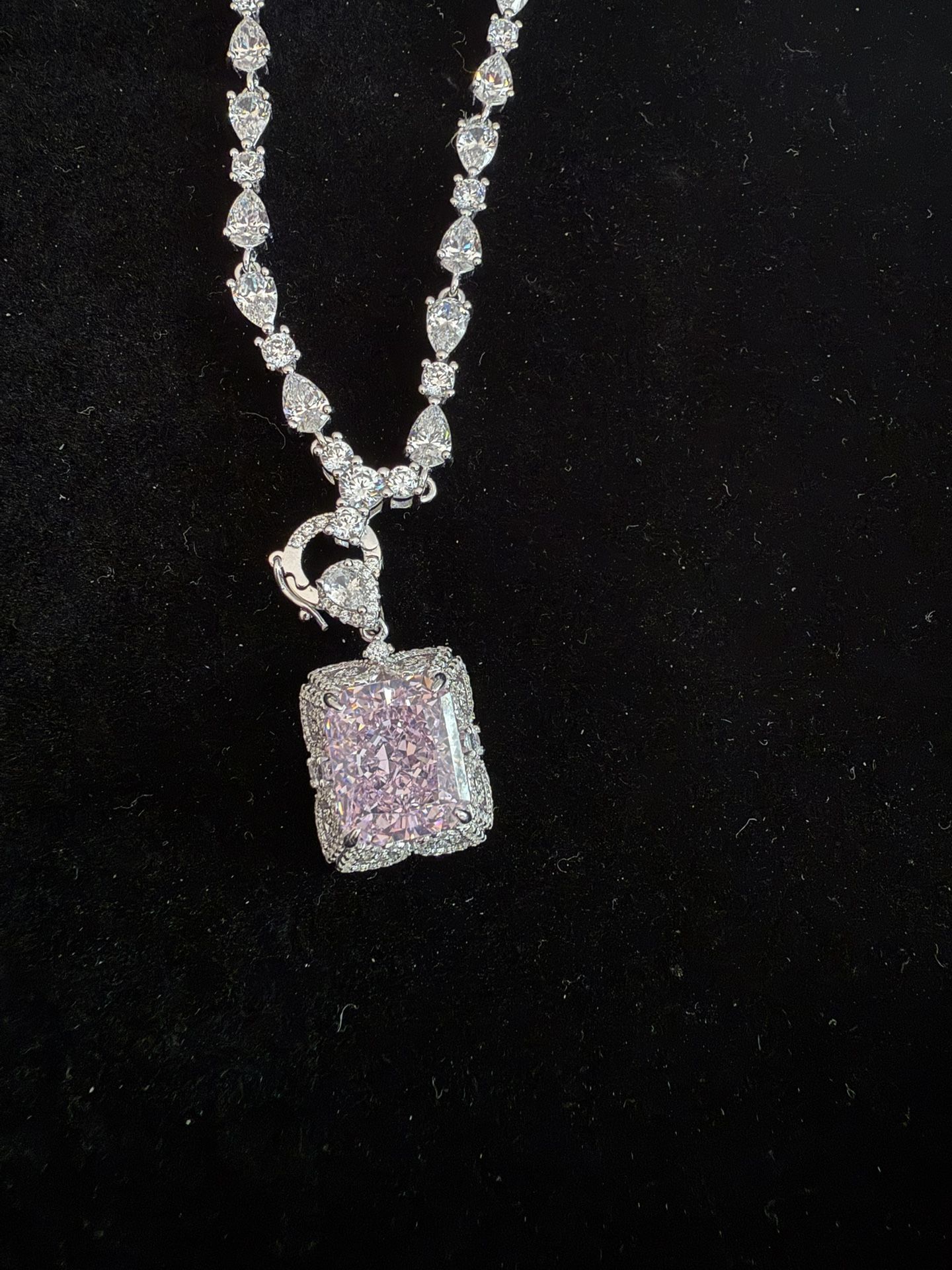 Zirconia Necklace with Detachable Pendant in 925 Sterling Silver