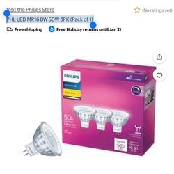 PHL LED MR16 BW 50W 3PK (Pack of 3) Total Of 9