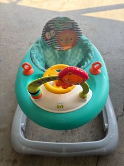 Baby walker Bright Starts Zig Zag Zebra Baby Walker with Steering Wheel, Lights & Songs, Easy Fold Frame for Storage, Height Adjustable, Ages 6 Months