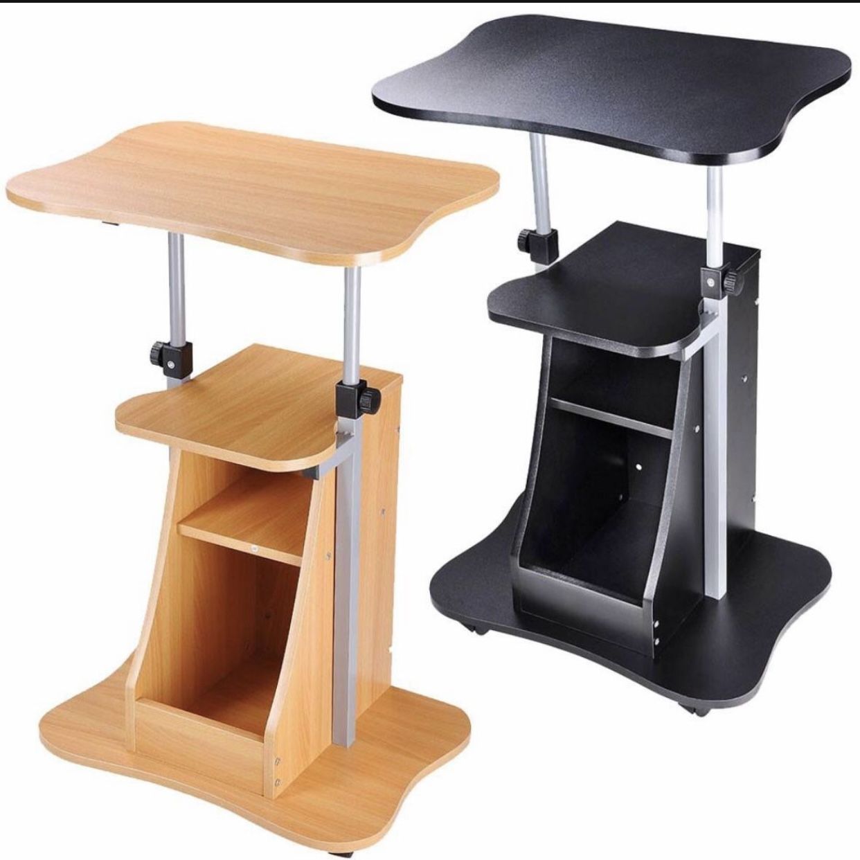 Portable Office Laptop Desk Rolling Adjustable Table Cart Computer Mobile Stand Office equipment & Supplies