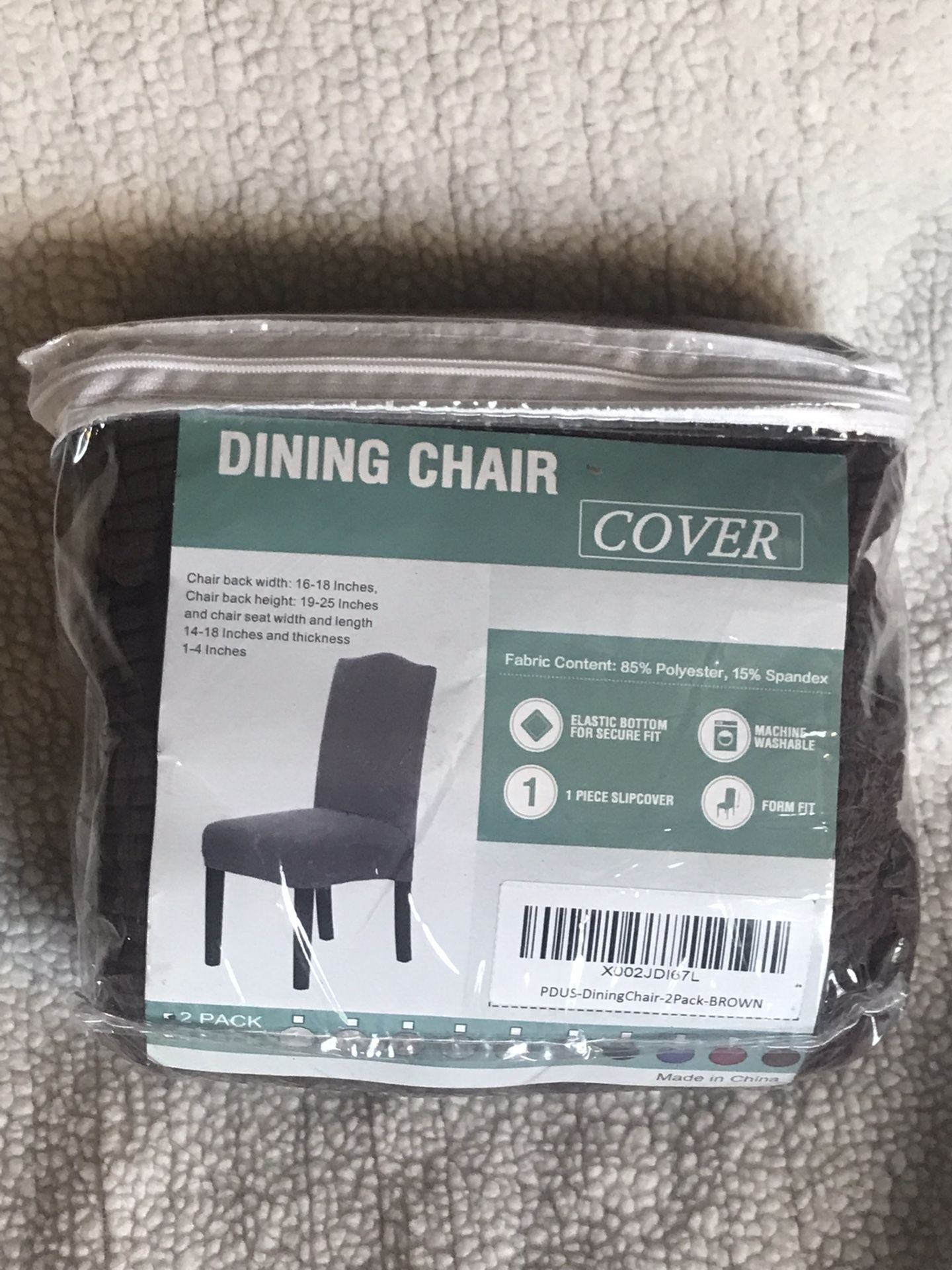 Dining Chair Brown Slipcovers 2pk