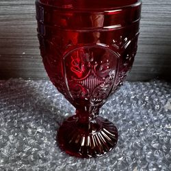 Red glass Goblets. 4 Set