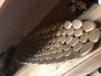 Oval gold colored platter