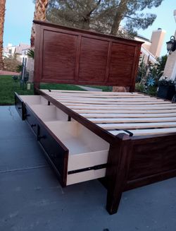 King Size Storage Bed Frame with Headboard