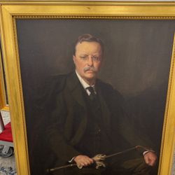 President Teddy Roosevelt / Canvas Artwork / Motion Picture Prop - 46in X 52in