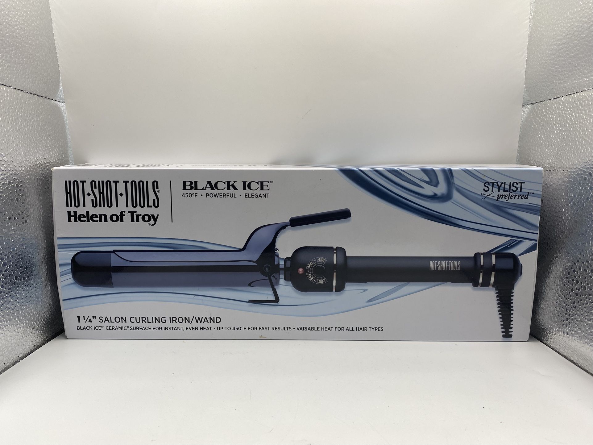 Hot Shot Tools Helen Of Troy Black Ice 1 1/4" Salon Curling Iron/Wand 1627
