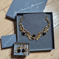 Vintage Jose Maria Barrera "Granada" Collection Necklace with Matching Clip-On Earrings 1990 NOS