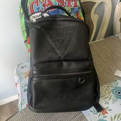 Black Leather Guess Backpack 