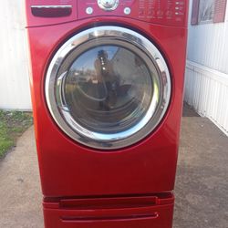 Vendo Secadora LG Electrica Color Rojo Tambor Grande.