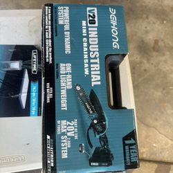 Mini Chainsaw 6-Inch with 2 Battery, 21V Cordless power chain saws with Security Lock