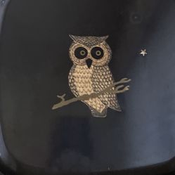 MCM Couroc Monterey California Inlaid Owl & Sparkling Star Black Tray