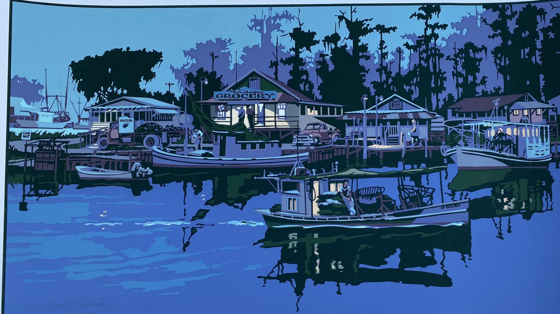 NEW ORLEANS LITHOGRAPH SIGNED Not framed