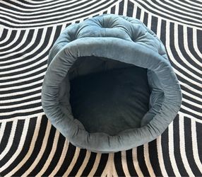 Gray Plush Pet Cave Bed