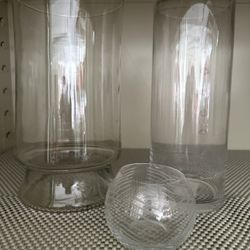 3 Glass  Vases  Brand New