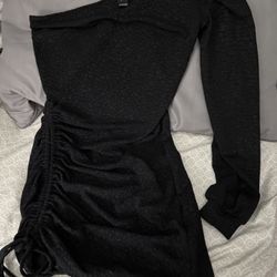 Black One Sleeve Dressy Dress.  