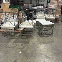 White modern end tables