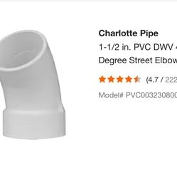 1-1/2 PVC DWV Street 45