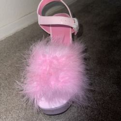 Pink Fury Heels