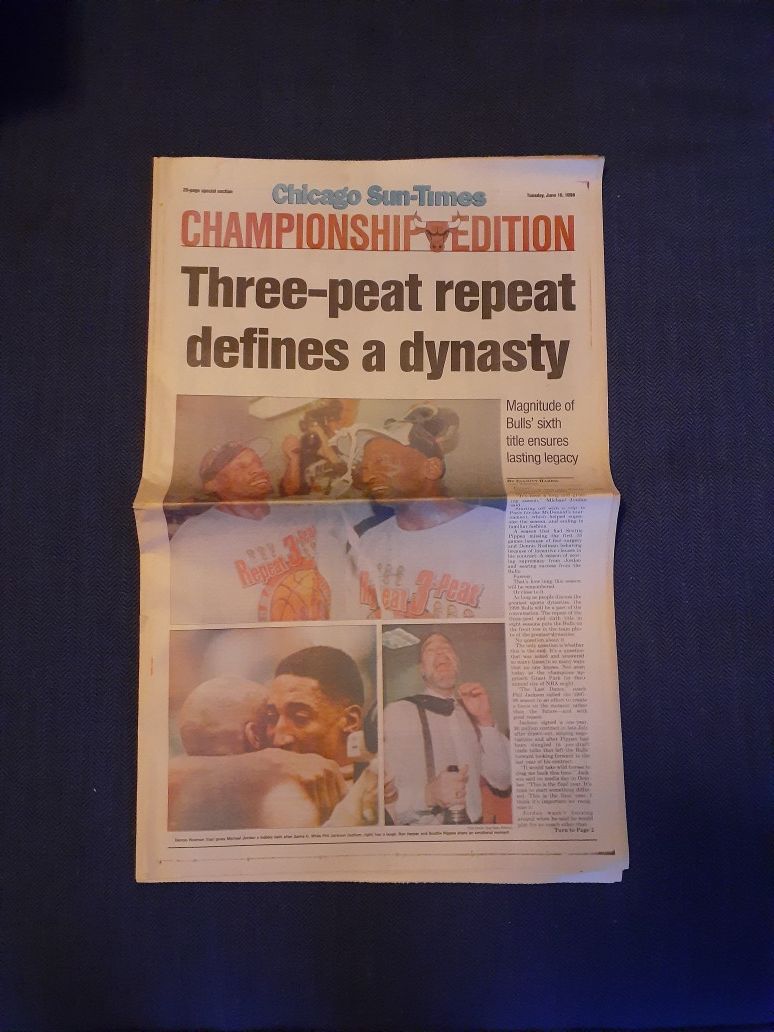 Chicago Sun-Times Chicago Bulls Championship Edition June 16th 1998