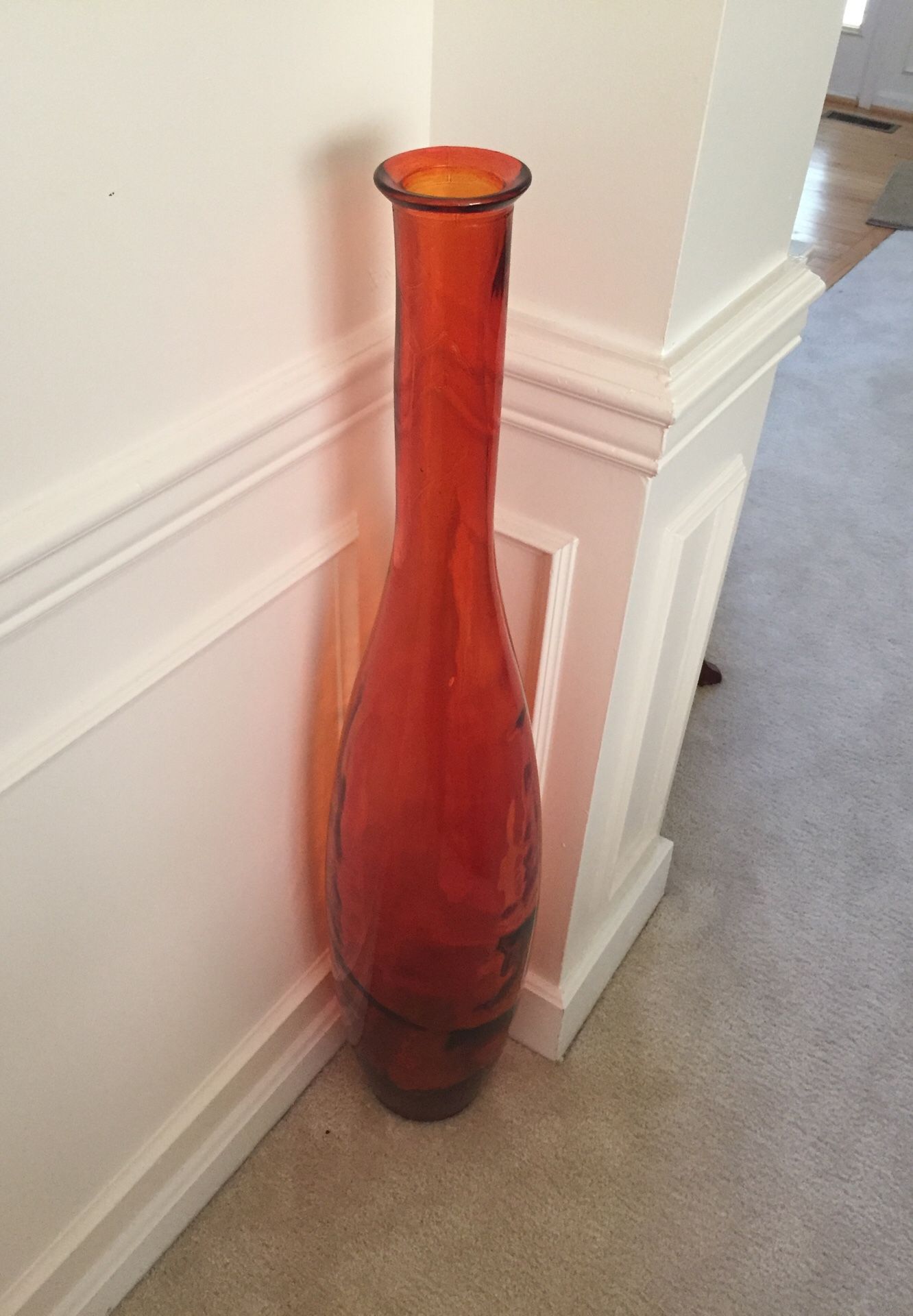 Orange tall Vase