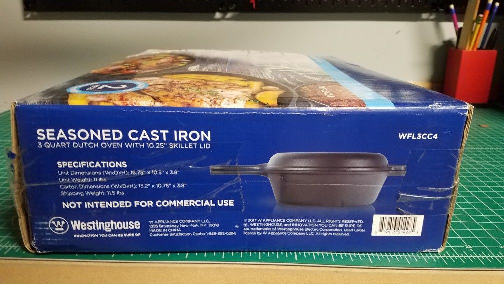 Seasoned cast iron dutch oven and skillet - NEVER OPENED - Westinghouse