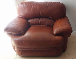 Cognac Brown  Leather Oversized Armchair
