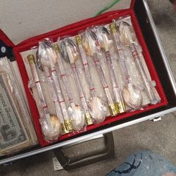 10 Piece Nickel Silver Spoons/Chopsticks 