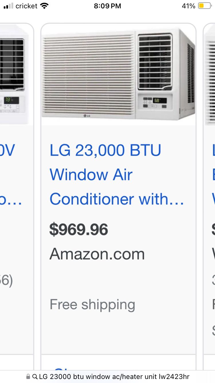 LG 23000 BTU Window/Wall AC And Heater Smart Unit LW2423HR With Remote NEW
