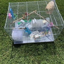 Bird Cage 23 Long 16 High. Comes With Everything In Picture 