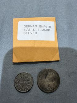 German Empire 1/2 & 1 Mark Silver