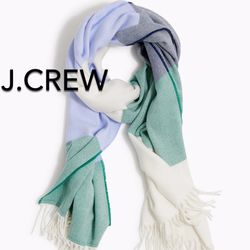(NEW) WOMEN’S J.CREW FACTORY COLORBLOCK CLASSIC SCARF - SIZE: OS (ONE SIZE) 