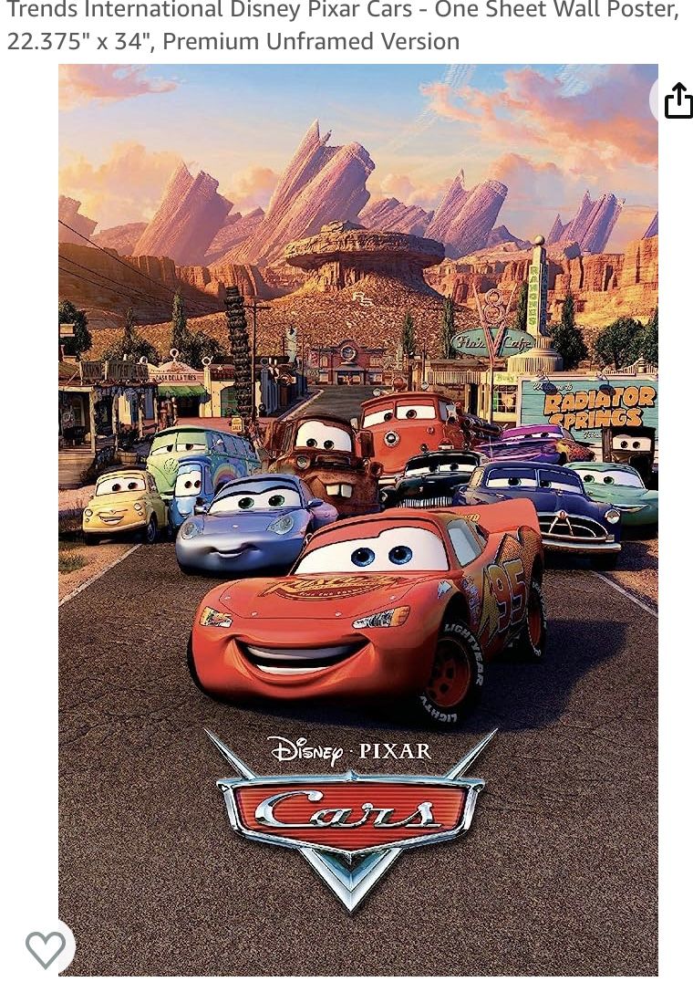 Disney Pixar Cars Movie - One Sheet Wall Poster, 22.375" x 34"