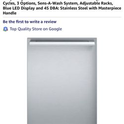 NEVER USED THERMADOR MASTERPIECEEMERALD SERIES 24” 3 Rack STAINLESS STEEL DISHWASHER 2/16/26