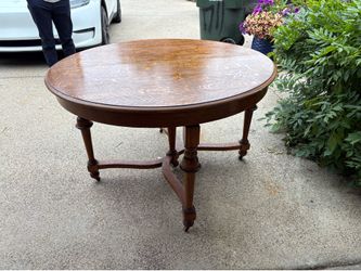 Vintage Rolling Oak Dining Table