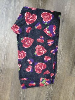 Lularoe TC2 Floral Heart Print Leggings